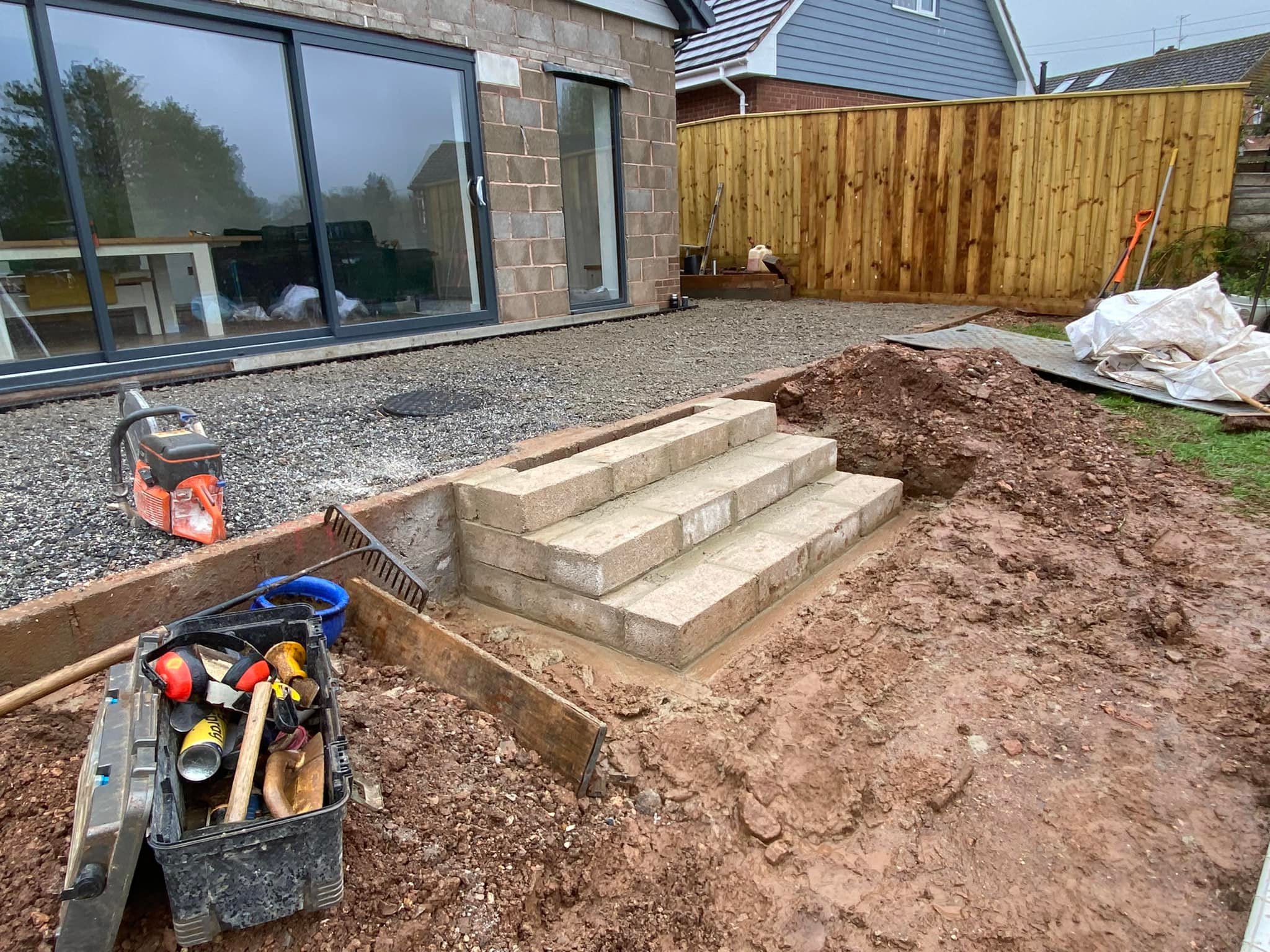 Groundworks steps being laid